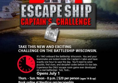Escape Ship: Captain's Challenge Poster with Maverick Marketing Advertising and Public Relations