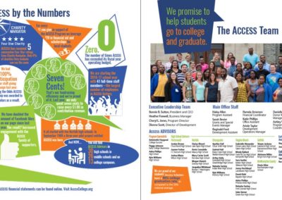 Access College Foundation - 2016 Annual Report Sample Spread with Maverick Marketing Advertising and Public Relations